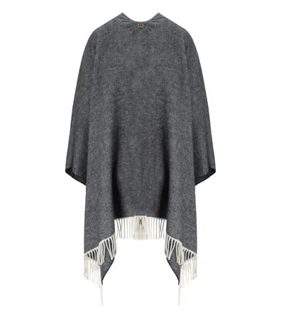 Twinset Grey Cape In Gray