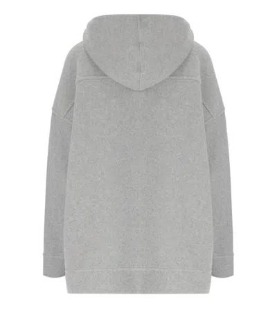 Mm Max Mara Sottile Light Grey Hooded Jacket In Gray