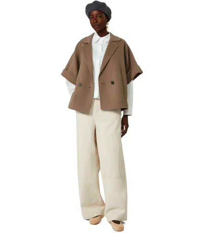 Weekend Max Mara Pera Brown Short Coat In Brown