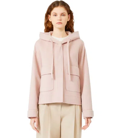 Weekend Max Mara Gary Pink Hooded Jacket In Brown