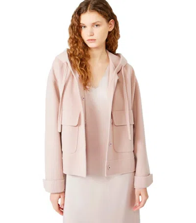 Weekend Max Mara Gary Pink Hooded Jacket In Brown