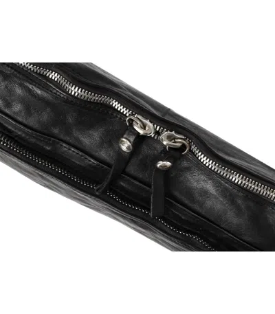 Campomaggi Arenite Black Crossbody Bag In Orange