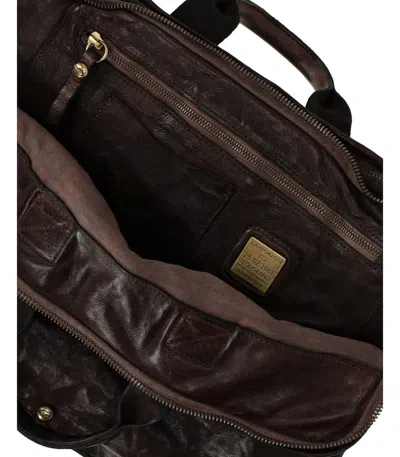 Campomaggi Dark Brown Briefcase In Orange