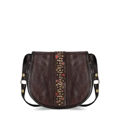 Campomaggi Irene Dark Brown Crossbody Bag In Purple