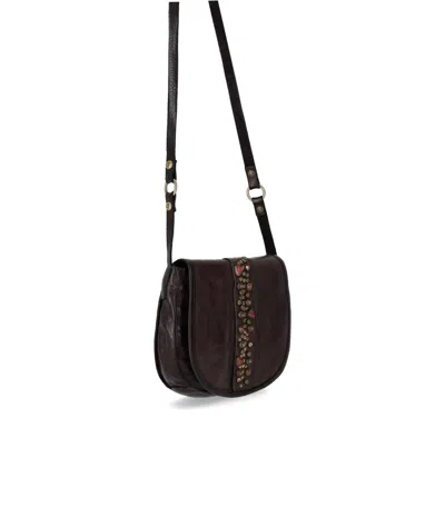 Campomaggi Irene Dark Brown Crossbody Bag In Purple