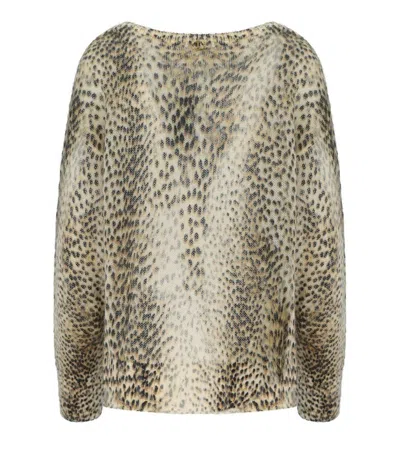Twinset Beige Animal Print Sweater In Neutral