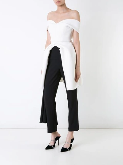 Shop Brandon Maxwell Cropped Trousers In Black