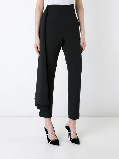 Shop Brandon Maxwell Cropped Trousers In Black