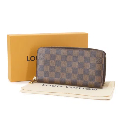 Pre-owned Louis Vuitton Damier Canvas Ebene Rose Ballerine Damier Canvas Long Wallet (bi-fold) ()