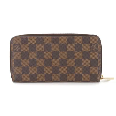 Pre-owned Louis Vuitton Damier Canvas Ebene Rose Ballerine Damier Canvas Long Wallet (bi-fold) ()