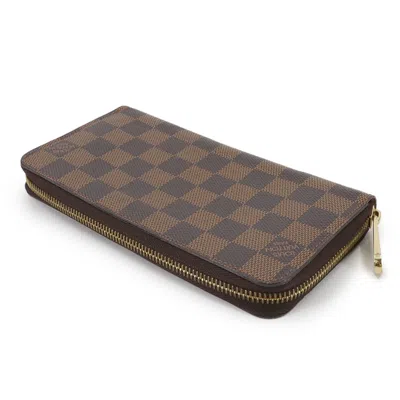 Pre-owned Louis Vuitton Damier Canvas Ebene Rose Ballerine Damier Canvas Long Wallet (bi-fold) ()