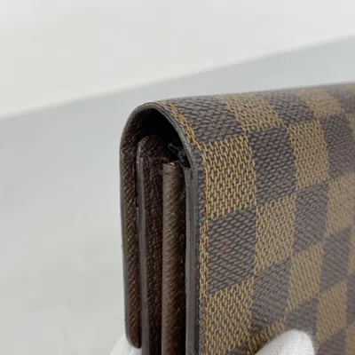Pre-owned Louis Vuitton Ebene Long Wallet (bi-fold) () In Brown