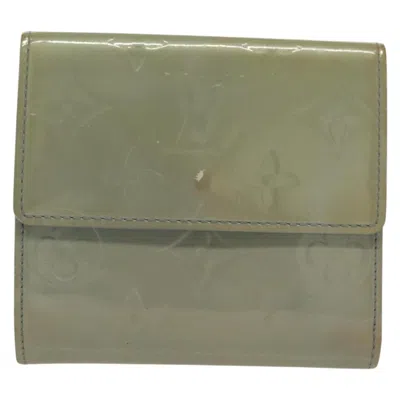 Pre-owned Louis Vuitton Elise Gray Patent Leather Wallet  ()