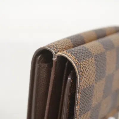 Pre-owned Louis Vuitton Ebene Wallet (tri-fold) () In Brown