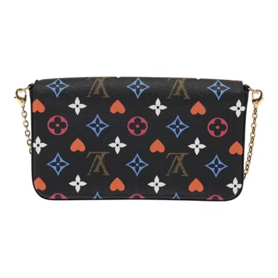Pre-owned Louis Vuitton Felicie Black Canvas Clutch Bag ()