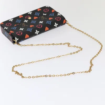 Pre-owned Louis Vuitton Felicie Black Canvas Clutch Bag ()
