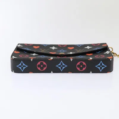 Pre-owned Louis Vuitton Felicie Black Canvas Clutch Bag ()