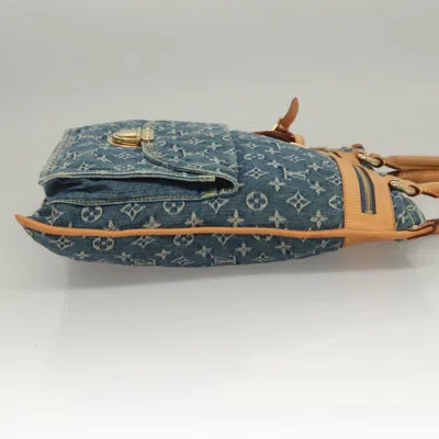 Pre-owned Louis Vuitton Flat Vertical Blue Denim - Jeans Tote Bag ()