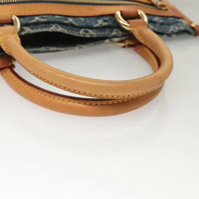 Pre-owned Louis Vuitton Flat Vertical Blue Denim - Jeans Tote Bag ()