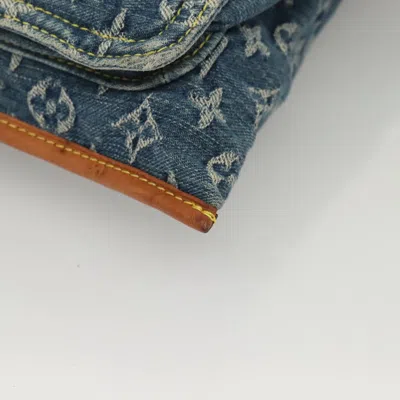 Pre-owned Louis Vuitton Flat Vertical Blue Denim - Jeans Tote Bag ()