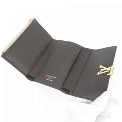 Pre-owned Louis Vuitton Galle Leather Wallet (tri-fold) () In Blue