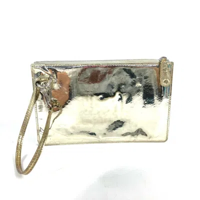 Pre-owned Louis Vuitton Gold Leather Clutch Bag Handbag ()