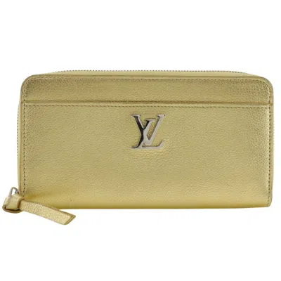 Pre-owned Louis Vuitton Gold Leather Long Wallet (bi-fold) ()