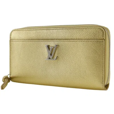 Pre-owned Louis Vuitton Gold Leather Long Wallet (bi-fold) ()