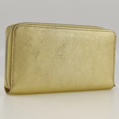 Pre-owned Louis Vuitton Gold Leather Long Wallet (bi-fold) ()