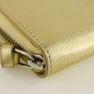 Pre-owned Louis Vuitton Gold Leather Long Wallet (bi-fold) ()