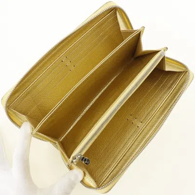 Pre-owned Louis Vuitton Gold Leather Long Wallet (bi-fold) ()
