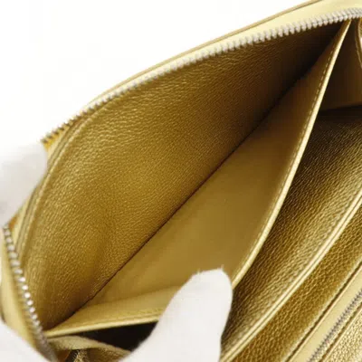 Pre-owned Louis Vuitton Gold Leather Long Wallet (bi-fold) ()