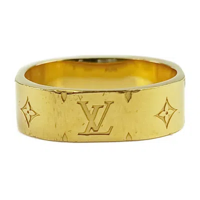 Pre-owned Louis Vuitton Gold Silver Lacquer Metal Rhinestone Band Ring () In Multi