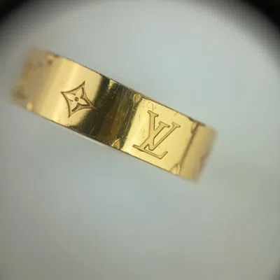 Pre-owned Louis Vuitton Gold Silver Lacquer Metal Rhinestone Band Ring () In Multi