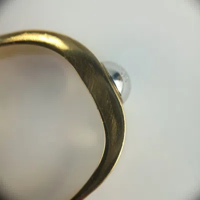Pre-owned Louis Vuitton Gold Silver Lacquer Metal Rhinestone Band Ring () In Multi
