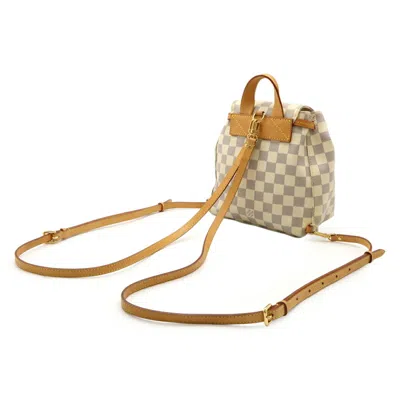 Pre-owned Louis Vuitton Ivory Damier Azur Backpack Shoulder Bag () In White