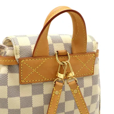 Pre-owned Louis Vuitton Ivory Damier Azur Backpack Shoulder Bag () In White