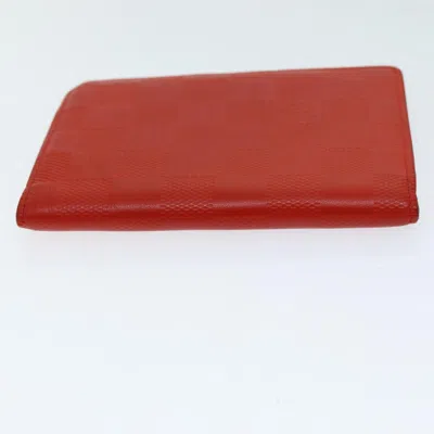 Pre-owned Louis Vuitton James Red Leather Wallet  ()