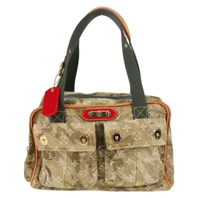 Pre-owned Louis Vuitton Jasmine Khaki Denim - Jeans Shoulder Bag () In Brown