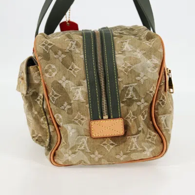 Pre-owned Louis Vuitton Jasmine Khaki Denim - Jeans Shoulder Bag () In Brown