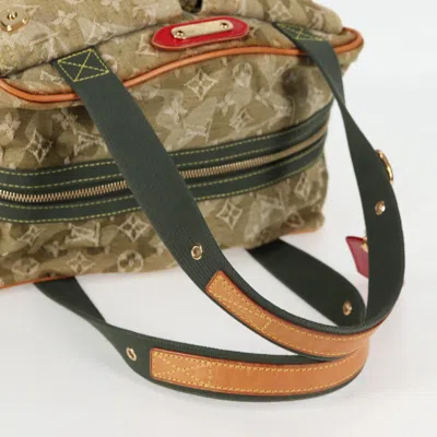 Pre-owned Louis Vuitton Jasmine Khaki Denim - Jeans Shoulder Bag () In Brown