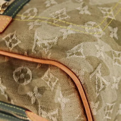 Pre-owned Louis Vuitton Jasmine Khaki Denim - Jeans Shoulder Bag () In Brown