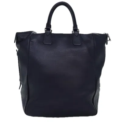Pre-owned Louis Vuitton Marin Navy Leather Tote Bag () In Blue