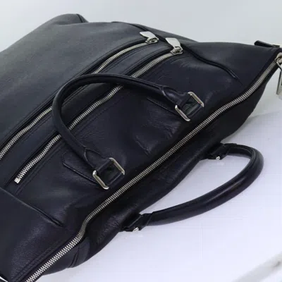 Pre-owned Louis Vuitton Marin Navy Leather Tote Bag () In Blue