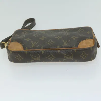 Pre-owned Louis Vuitton Marly Dragonne Brown Canvas Clutch Bag ()