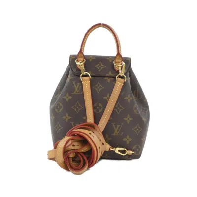 Pre-owned Louis Vuitton Marron Coated Canvas Backpack () In Brown