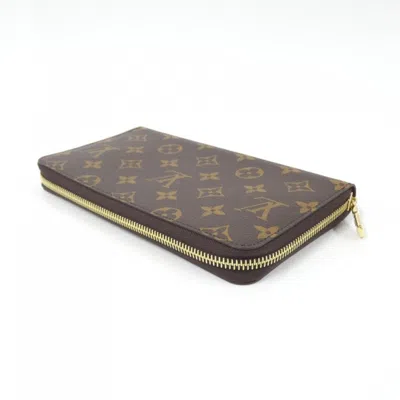 Pre-owned Louis Vuitton Marron Coated Canvas Long Wallet (bi-fold) () In Brown