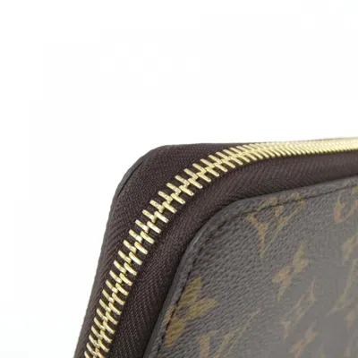 Pre-owned Louis Vuitton Marron Coated Canvas Long Wallet (bi-fold) () In Brown