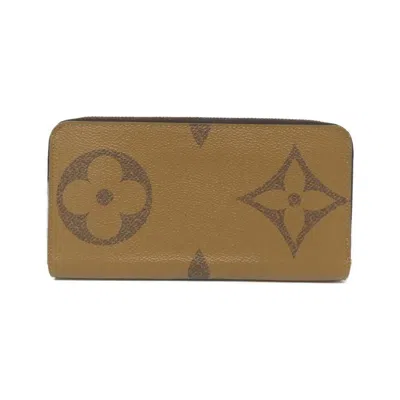 Pre-owned Louis Vuitton Marron Coated Canvas Long Wallet (bi-fold) () In Brown