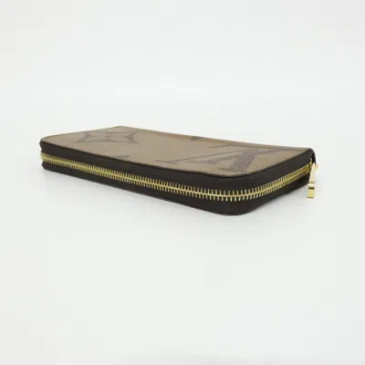 Pre-owned Louis Vuitton Marron Coated Canvas Long Wallet (bi-fold) () In Brown